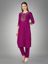Women Kurta Pant Dupatta Set-PURPLE1117